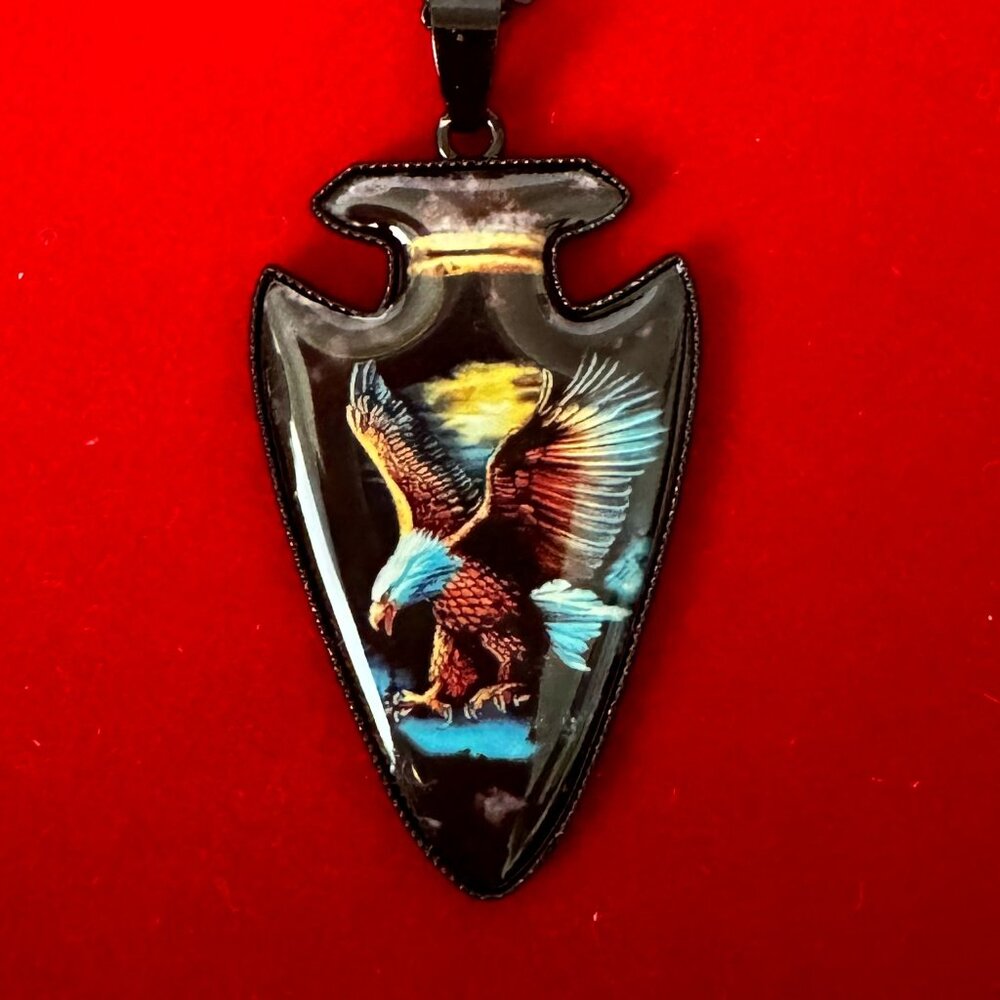 SALE 250th Patriot American Eagle Arrowhead Pendant & Necklace United States USA